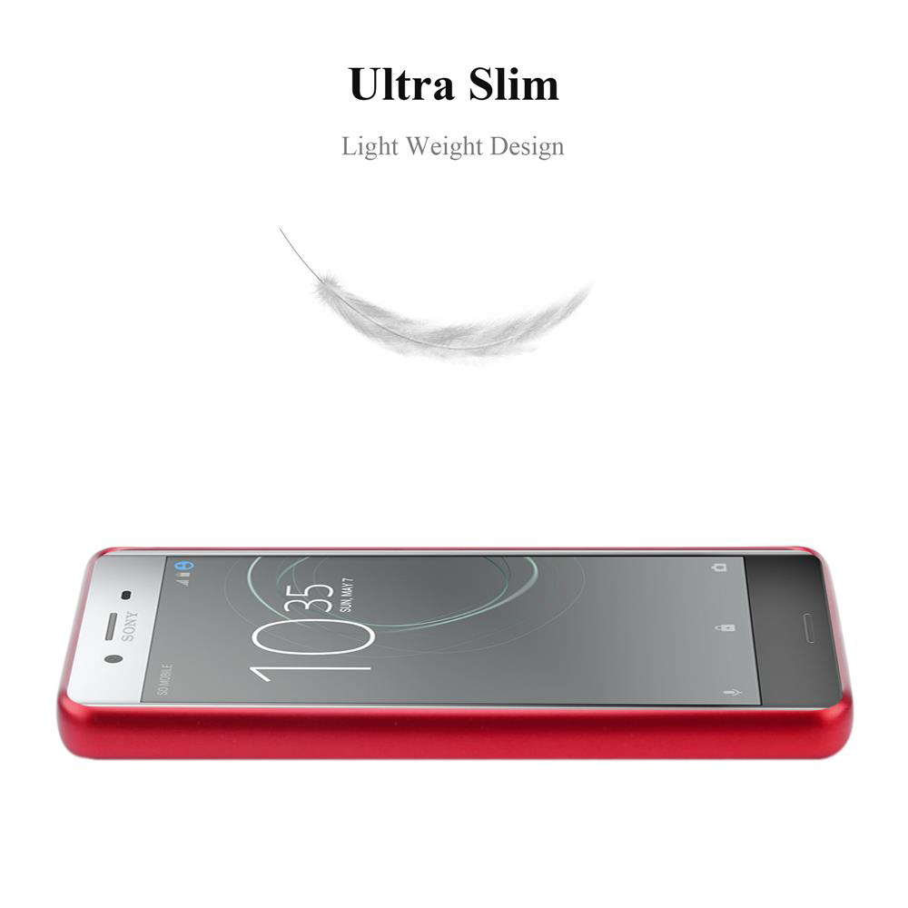 Ein rotes Telefon mit einer darüber schwebenden Feder. Weißer Hintergrund.