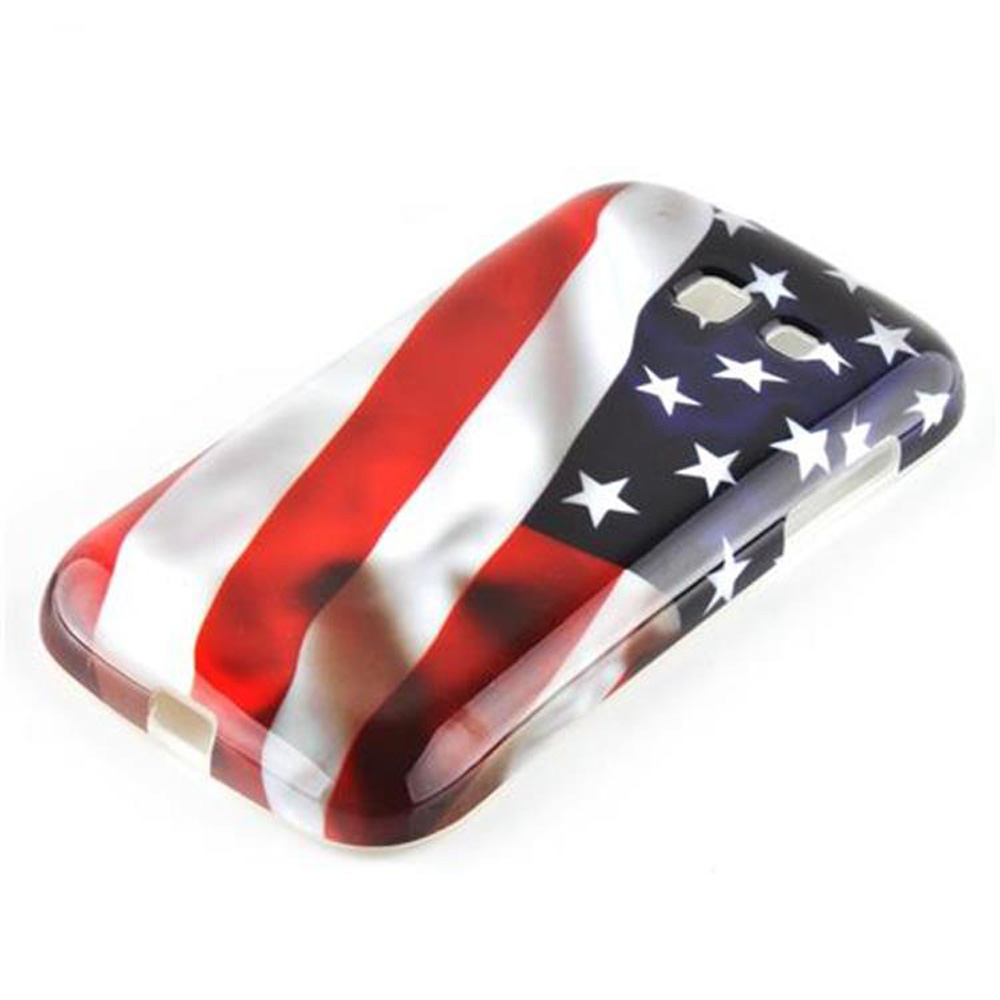 Una custodia per telefono con il design della bandiera americana.