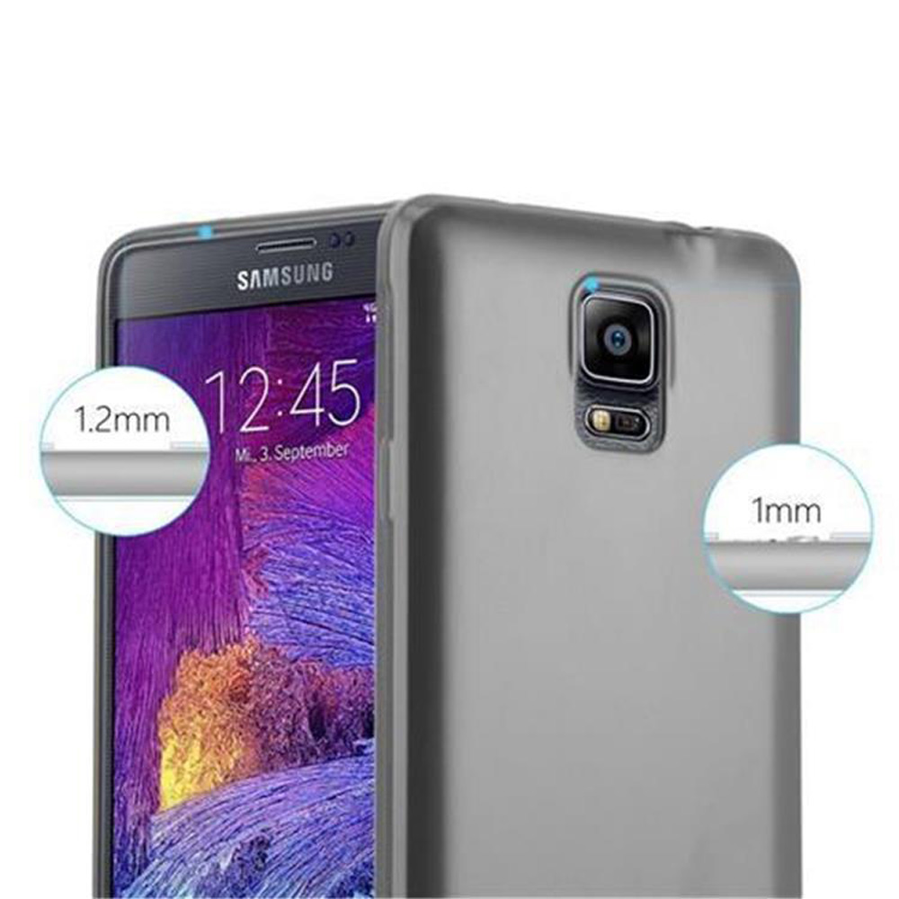 Zwei Telefone mit Hüllen. Eines zeigt eine Zeitanzeige. Messungen von 1,2 mm und 1 mm sind sichtbar.