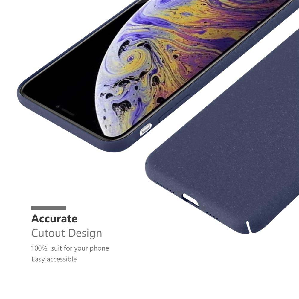 Zwei Handyhüllen. Eine in Blau, eine auf einem Telefon. Text 'Accurate Cutout Design'.
