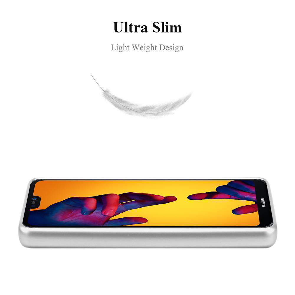 Ein Telefon mit silbernem Rahmen, darüber eine Feder, die ein leichtes Design anzeigt.