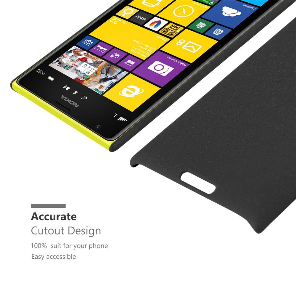 Viene mostrato un telefono Nokia giallo e nero con una custodia nera. Il testo recita 'Accurate Cutout Design'.