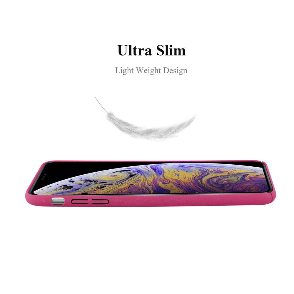 Pinkes Telefon. Text: Ultra Slim, Light Weight Design, und eine Federgrafik.
