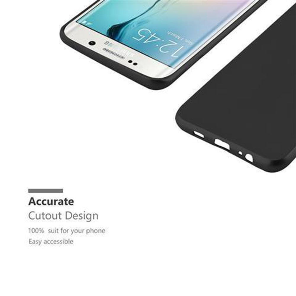 Telefon und schwarze Hülle. Der Bildschirm ist sichtbar. Präzises Cutout-Design ist der Fokus.