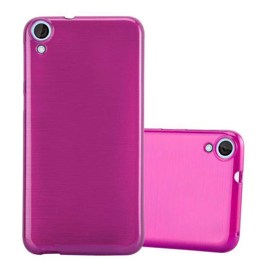 Due custodie per telefono magenta. Una in posizione verticale, l'altra in basso. Entrambe hanno ritagli per la fotocamera e sono su sfondo bianco.