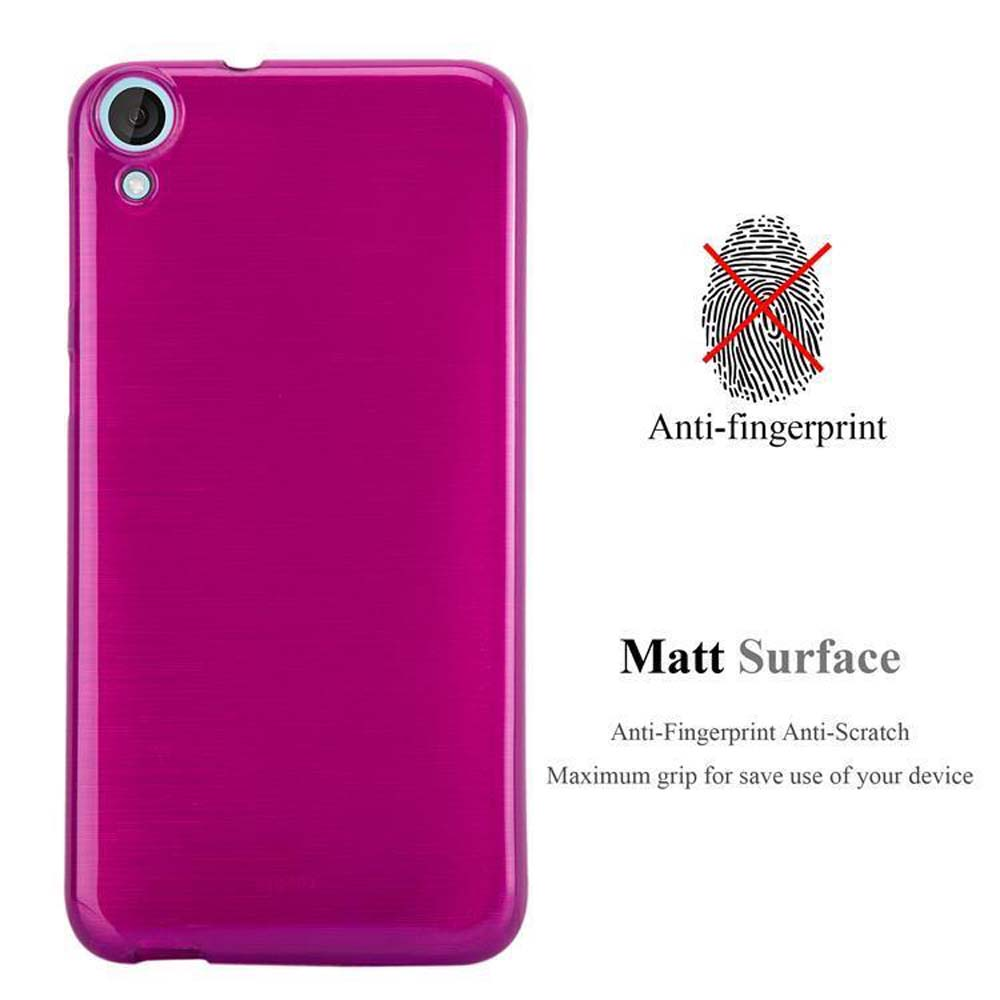 Una custodia magenta. È anti-impronta e ha una superficie opaca.