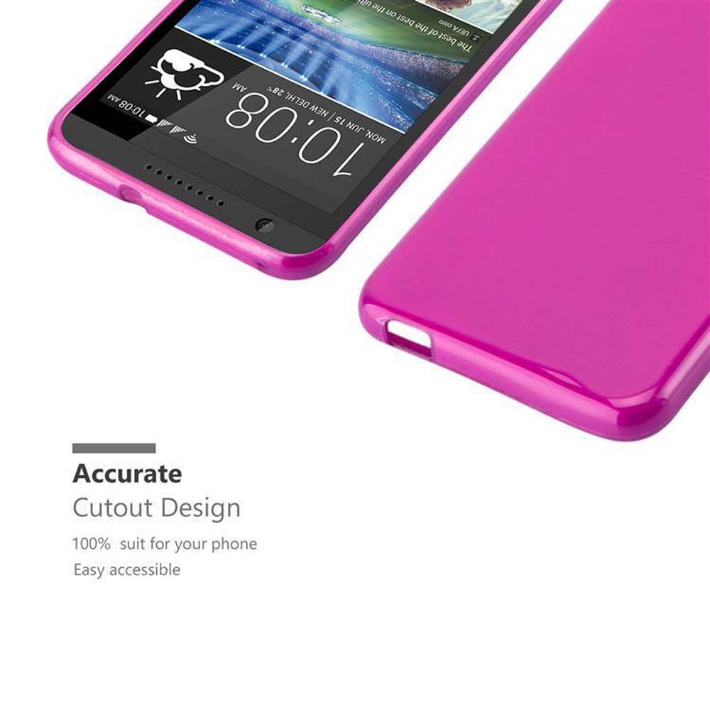 Telefono con custodia rosa, schermo che mostra l'ora. Testo Accurate Cutout Design sotto.