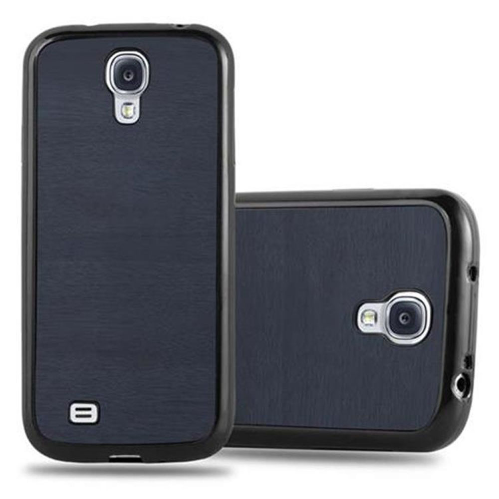 Due custodie per telefono blu scuro, una in piedi, l'altra piatta. Entrambe hanno aperture per la fotocamera.
