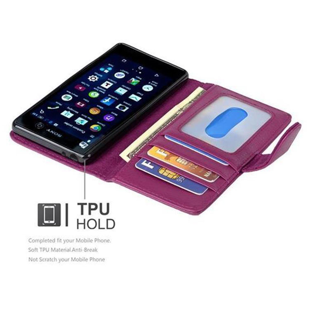 CADORABO Custodia In Design Flip Realizzato In Similpelle Testurizzata Cover Per Xperia X Performance Lila Bordeaux 77217145
