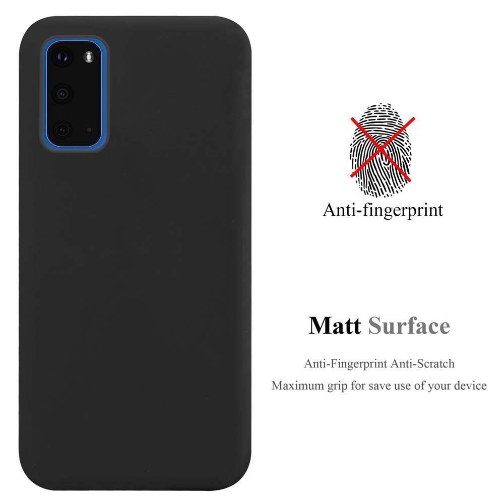 Una custodia per telefono nera con caratteristiche anti-impronta e superficie opaca, con un simbolo di impronta digitale sbarrato.