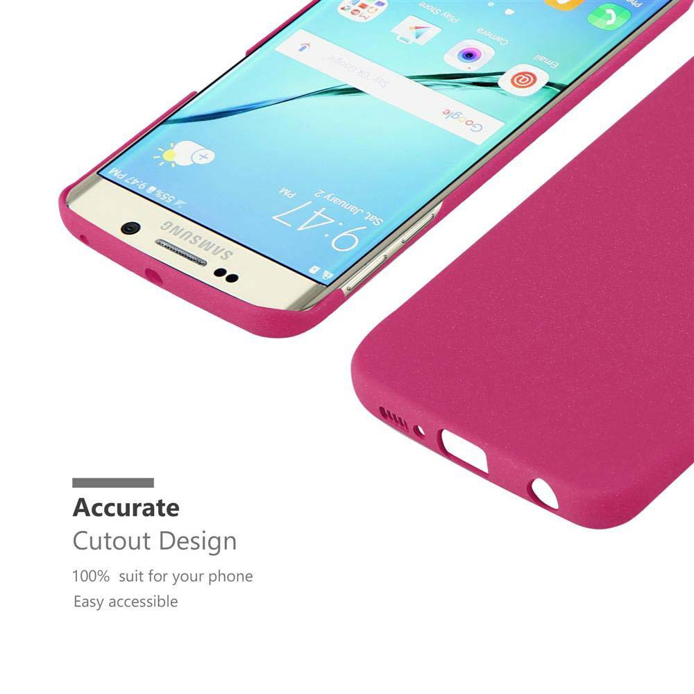 Ein Telefon, das mit einer rosa Hülle bedeckt ist. Der Bildschirm zeigt Uhrzeit und Datum an.