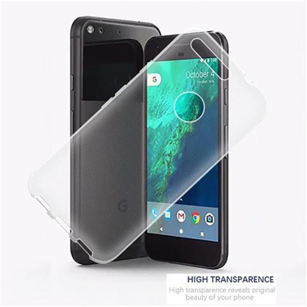 Zwei Telefone mit durchsichtiger Hülle. Ein Telefon hinter dem anderen, weißer Hintergrund.
