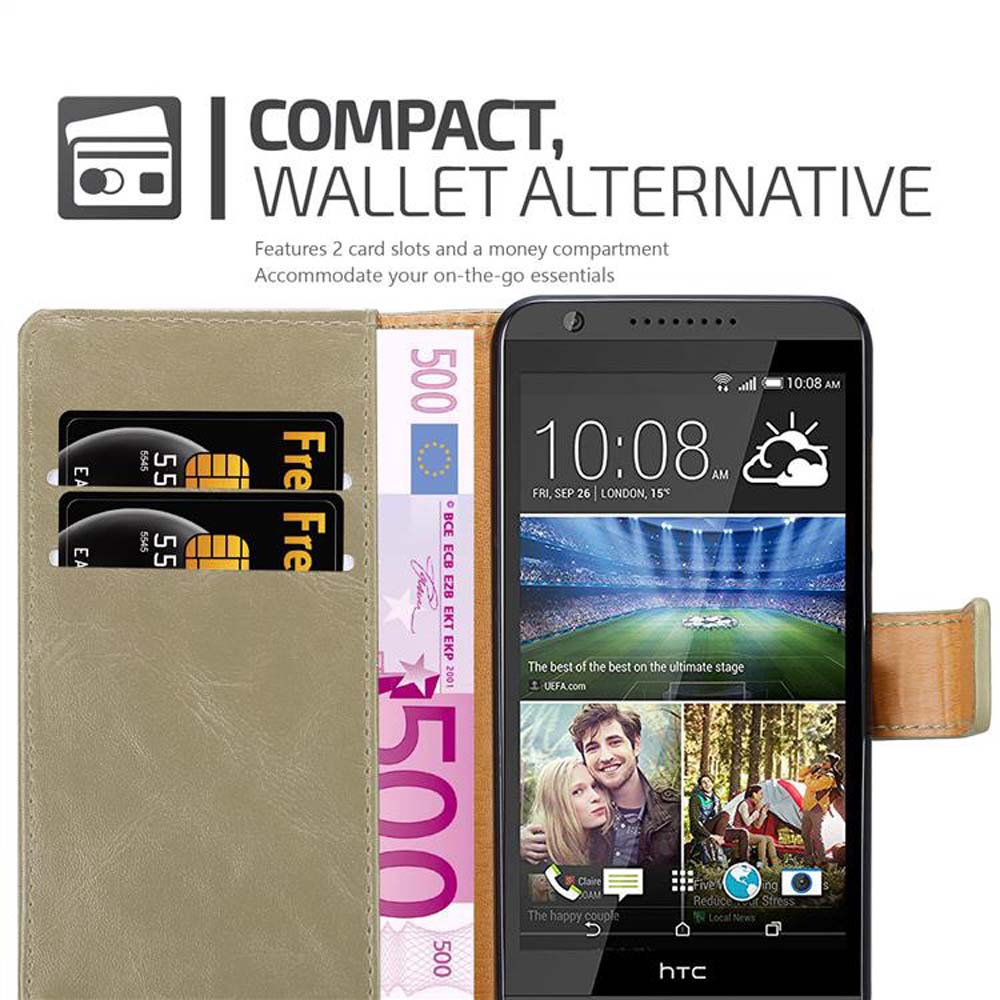Eine Brieftaschen-Handyhülle, die Karten und Geld hält. Ein Smartphone mit einer laufenden Anwendung ist sichtbar.