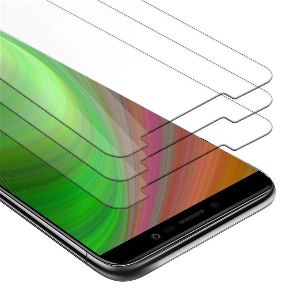 Schermo del telefono con tre strati di protezioni per lo schermo, che mostrano i bordi e lo schermo.
