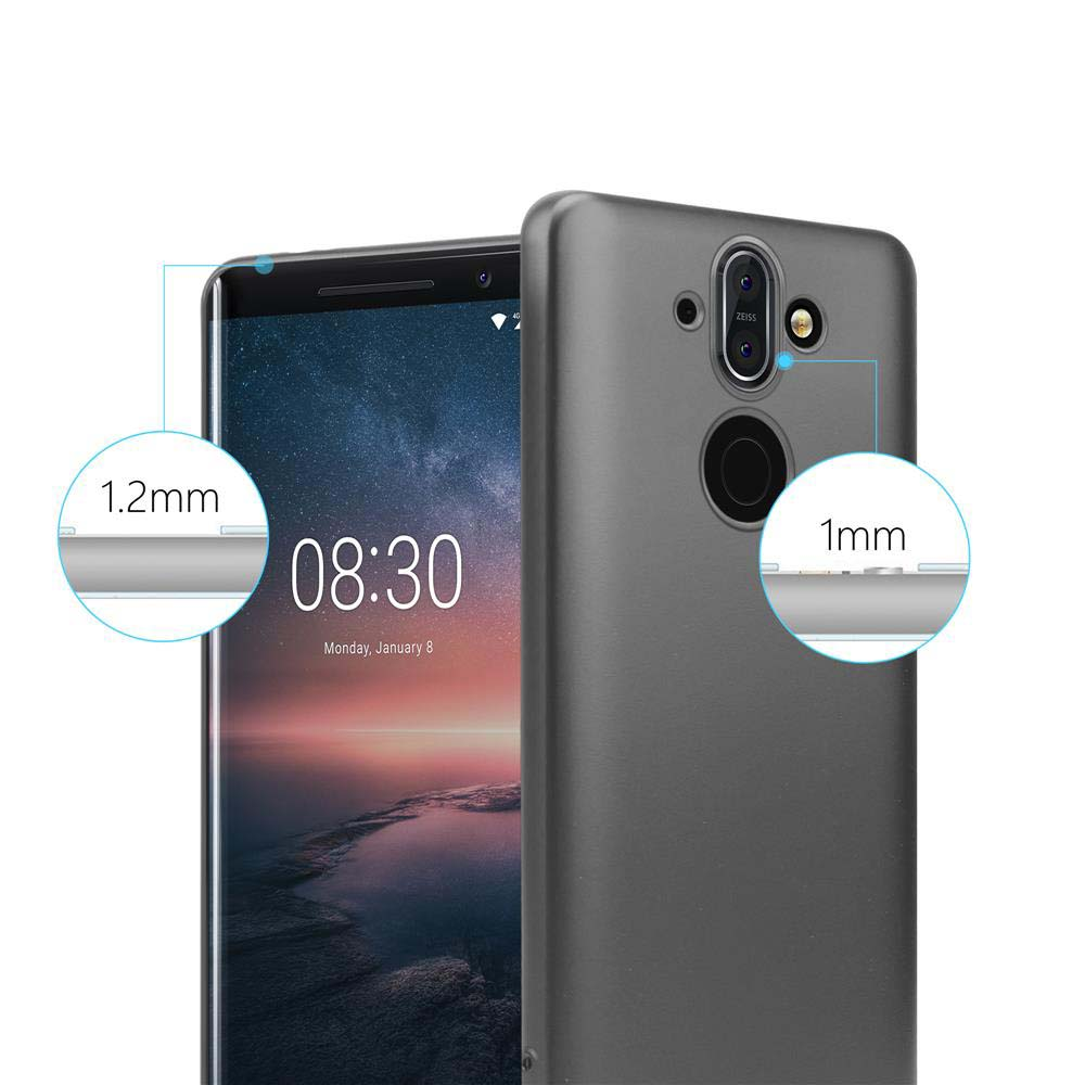 Handyhülle mit Telefon, Seitenansicht. Maße sind 1,2 mm und 1 mm.