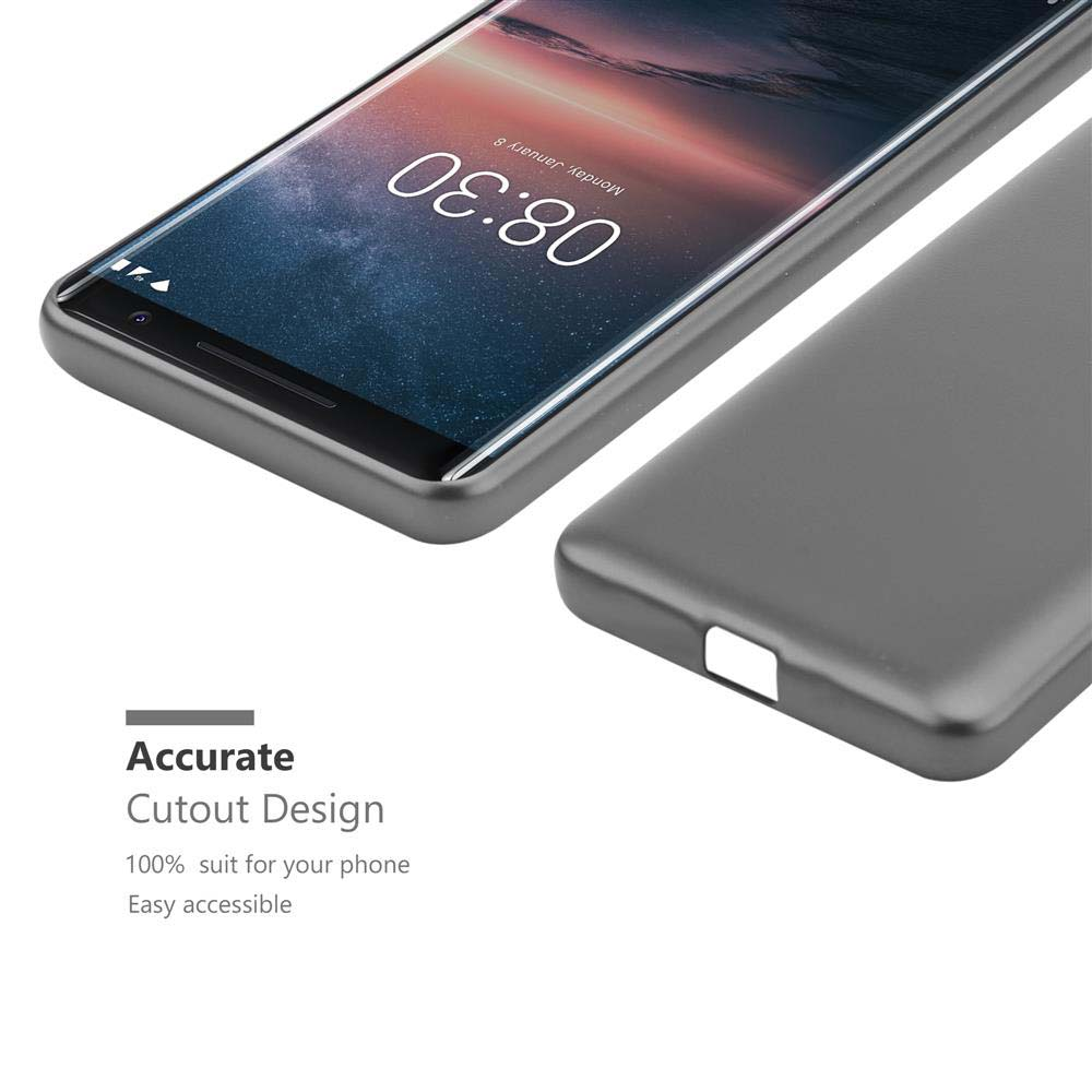 Ein Telefon und eine Hülle auf weißem Untergrund. Text: Accurate Cutout Design.