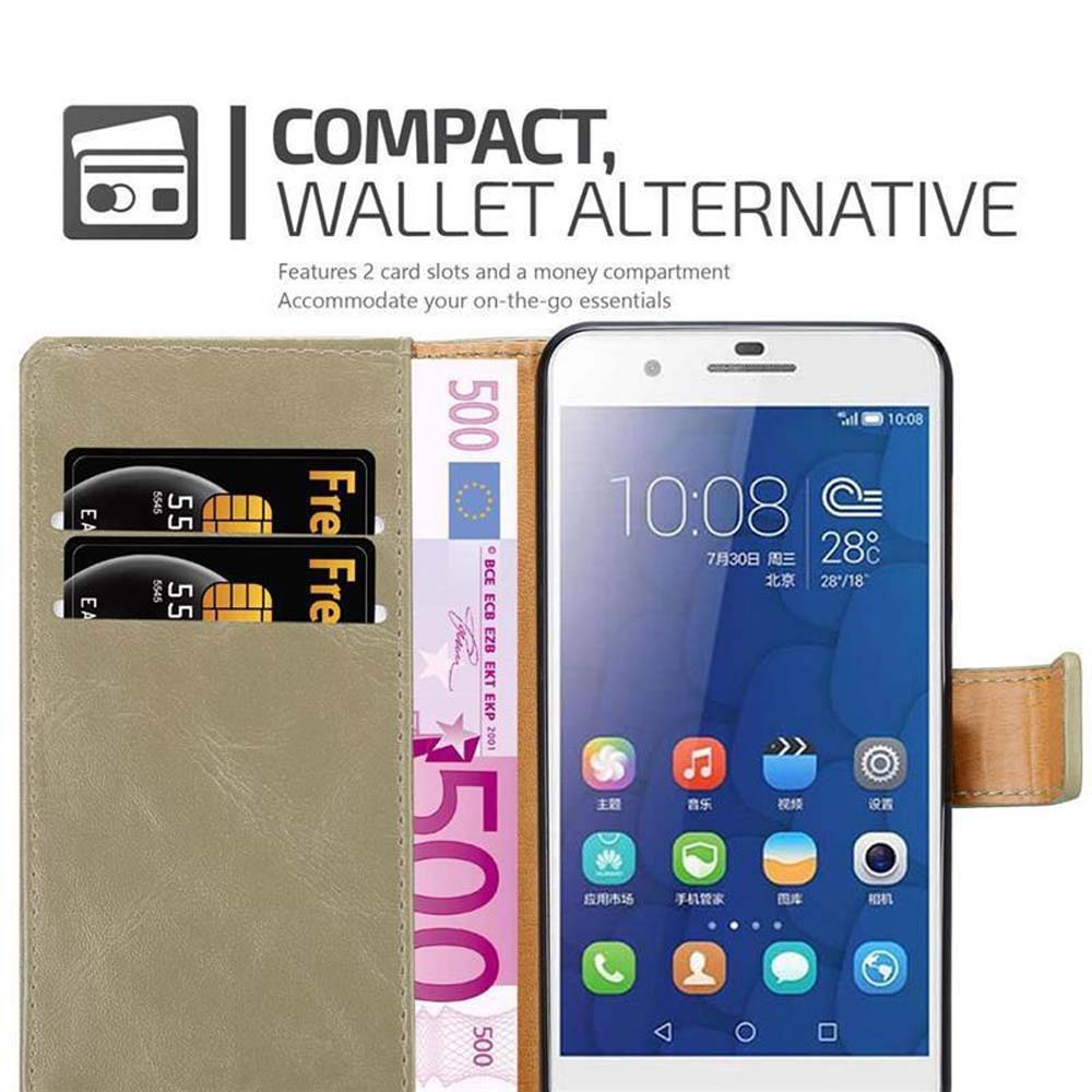 Alternativa compatta al portafoglio. Telefono con carte e denaro, mostra l'ora. Scomparti per carte e denaro.