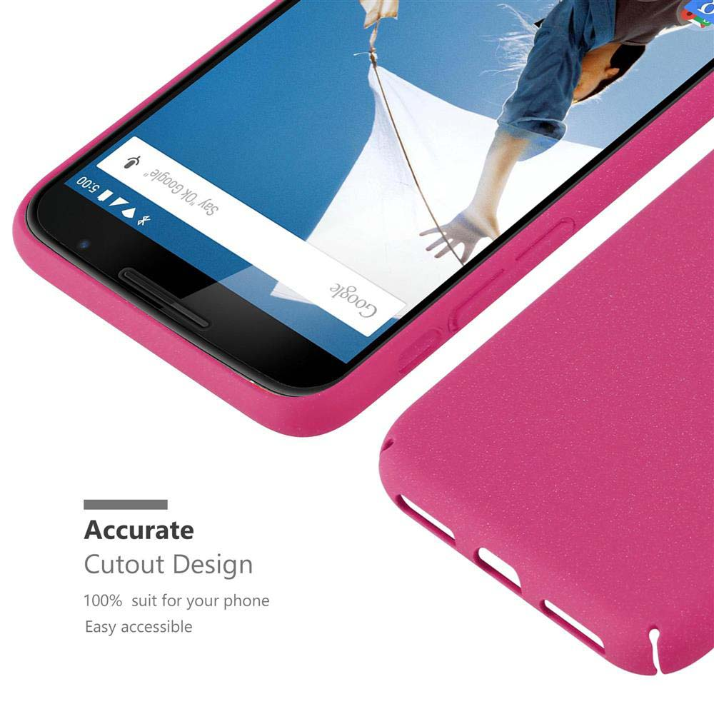 Rosa Handyhülle auf einem Smartphone. Der Bildschirm zeigt eine Google-Suchseite.