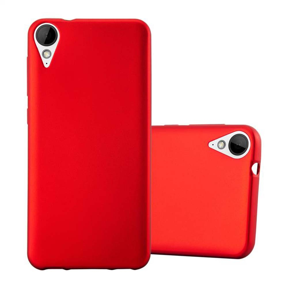 Dos fundas rojas para teléfono, una vertical, otra de lado.