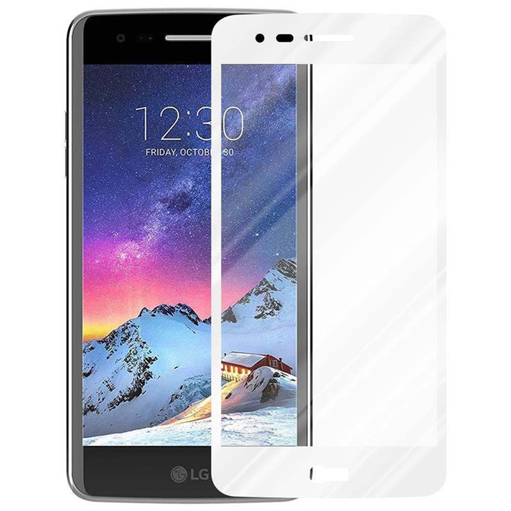 Un teléfono con un protector de pantalla. El teléfono tiene una escena de montaña en la pantalla.