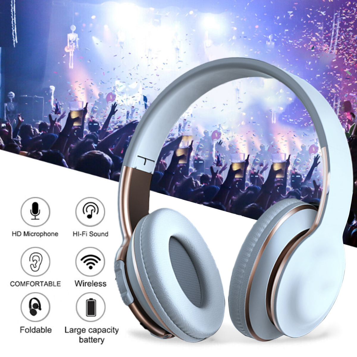 JEDBESETZT Kabellose, Over-ear Bluetooth Kopfhörer Blau