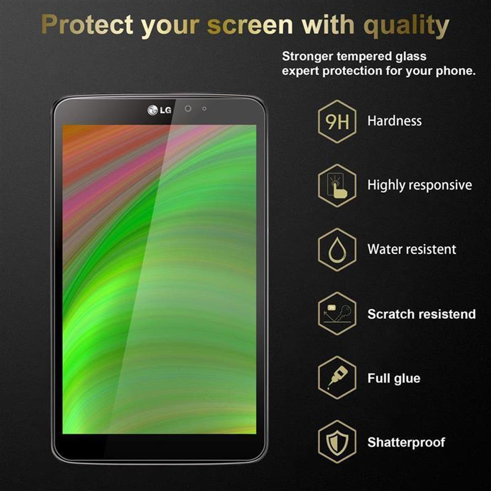 Telefono con informazioni di protezione di qualità. Testo e icone mostrate.