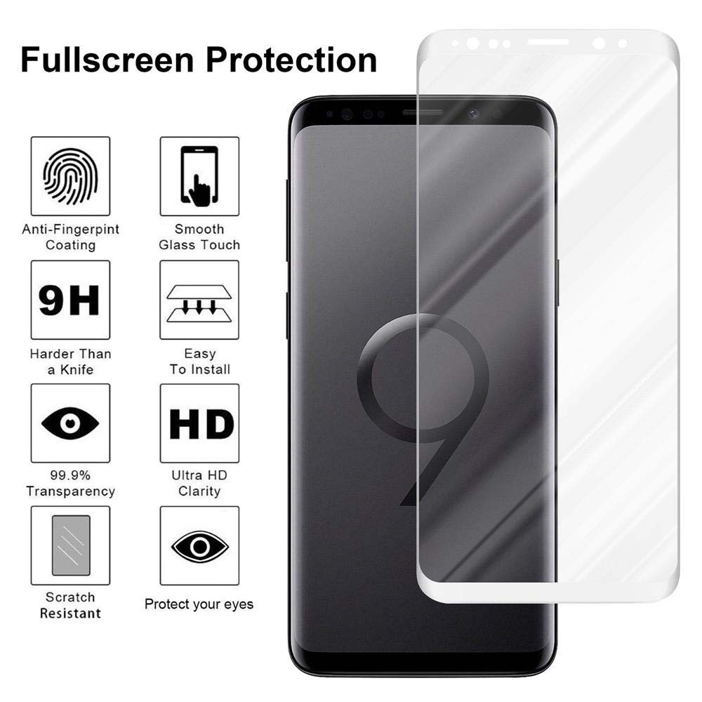 Immagine che mostra un telefono con una protezione schermo con simboli di protezione e una protezione schermo in vetro accanto.