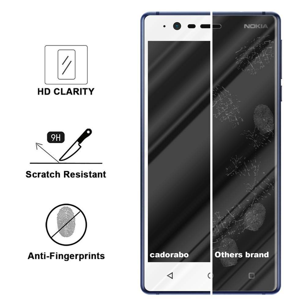 Schermo del telefono con protezione. Chiarezza HD, antigraffio, anti-impronte. Test impronte digitali sullo schermo per confronto.