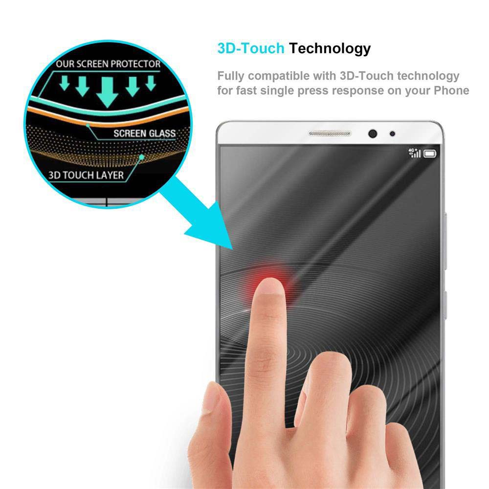 Dito che preme sullo schermo del telefono, con un cerchio che evidenzia la tecnologia 3D Touch.