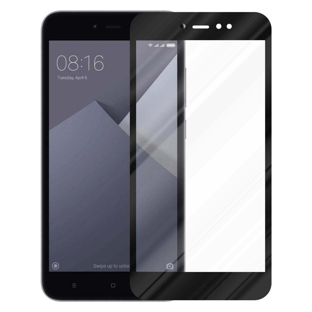 Smartphone nero con protezione schermo. Mostra ora e forme geometriche grigie. Sfondo bianco.
