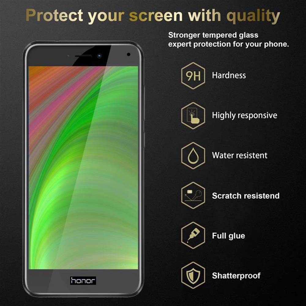Un telefono con schermo mostra un'immagine colorata. Testo: Proteggi il tuo schermo con qualità.