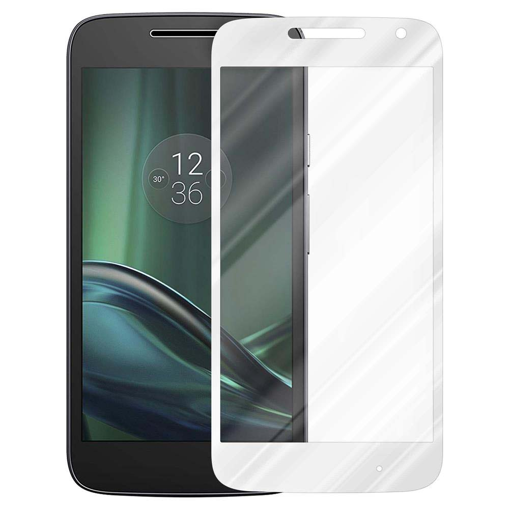 Un telefono nero con protezione schermo, accanto a un telefono con protezione schermo applicata. Sfondo bianco.