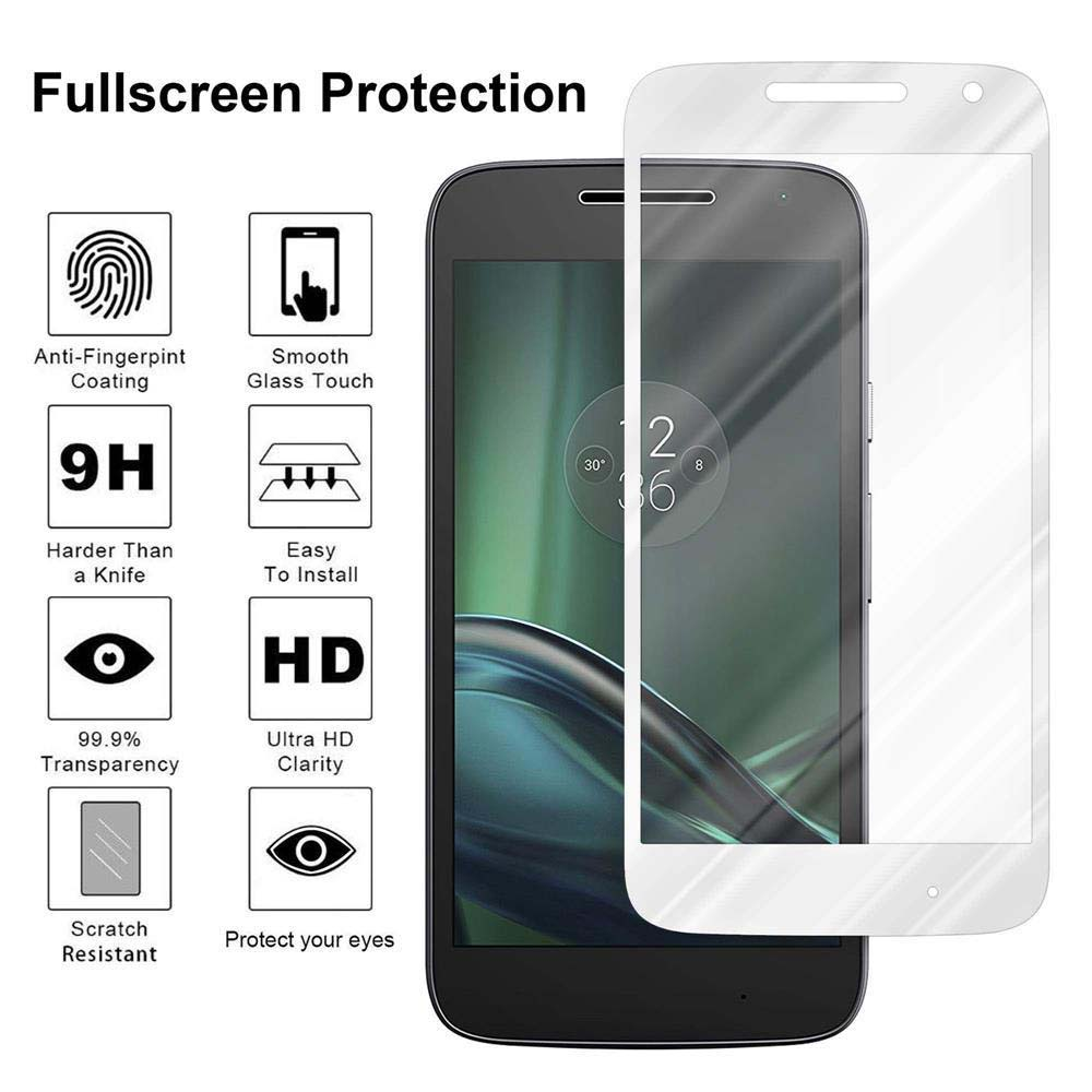 Un telefono e una protezione schermo, con icone e testo che illustrano funzioni come anti-impronta e chiarezza HD.