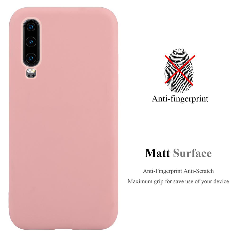 Una custodia rosa per telefono con superficie anti-impronte e opaca. Ha una fotocamera.