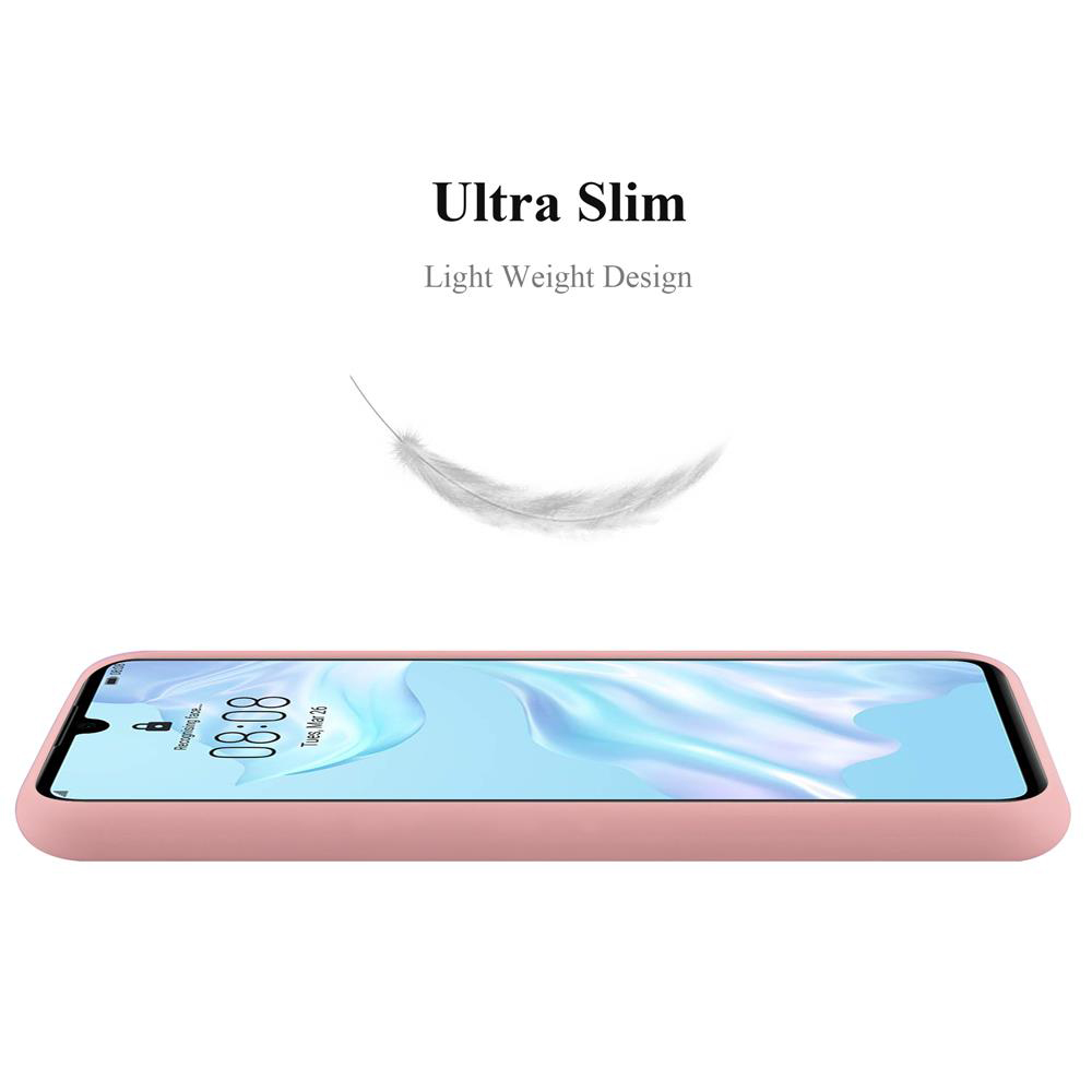 Una custodia rosa per telefono e una piuma. La custodia è su sfondo bianco. Testo: 'Ultra Slim'.