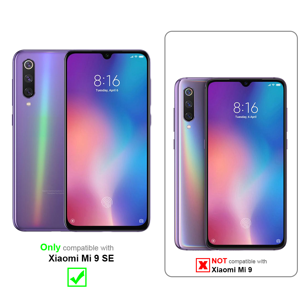 Moex Collana Porta Cellulare Per Xiaomi Mi 9 SE - Custodia In Silicone Trasparente Con Cinturino Regolabile Nero