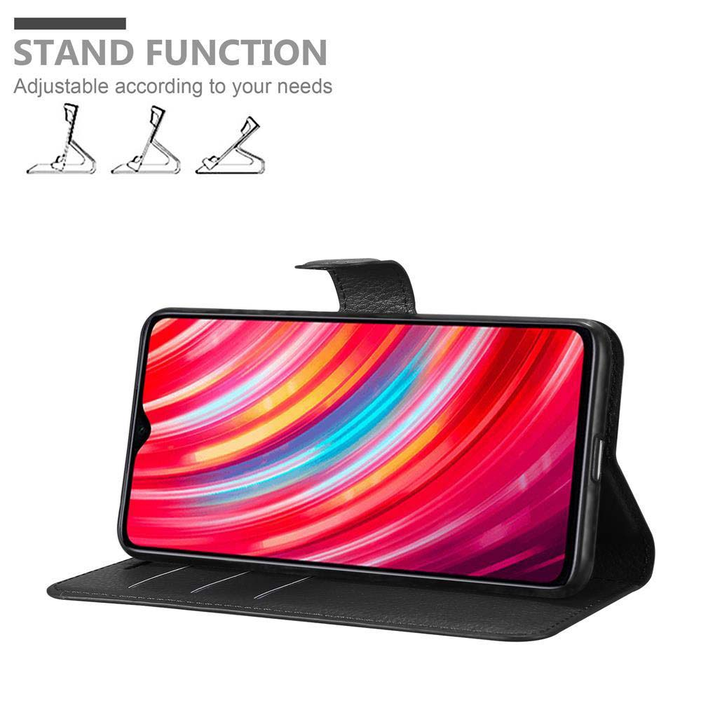 Custodia nera con telefono all'interno, aperta per mostrare lo schermo. Descrizione: Funzione supporto.