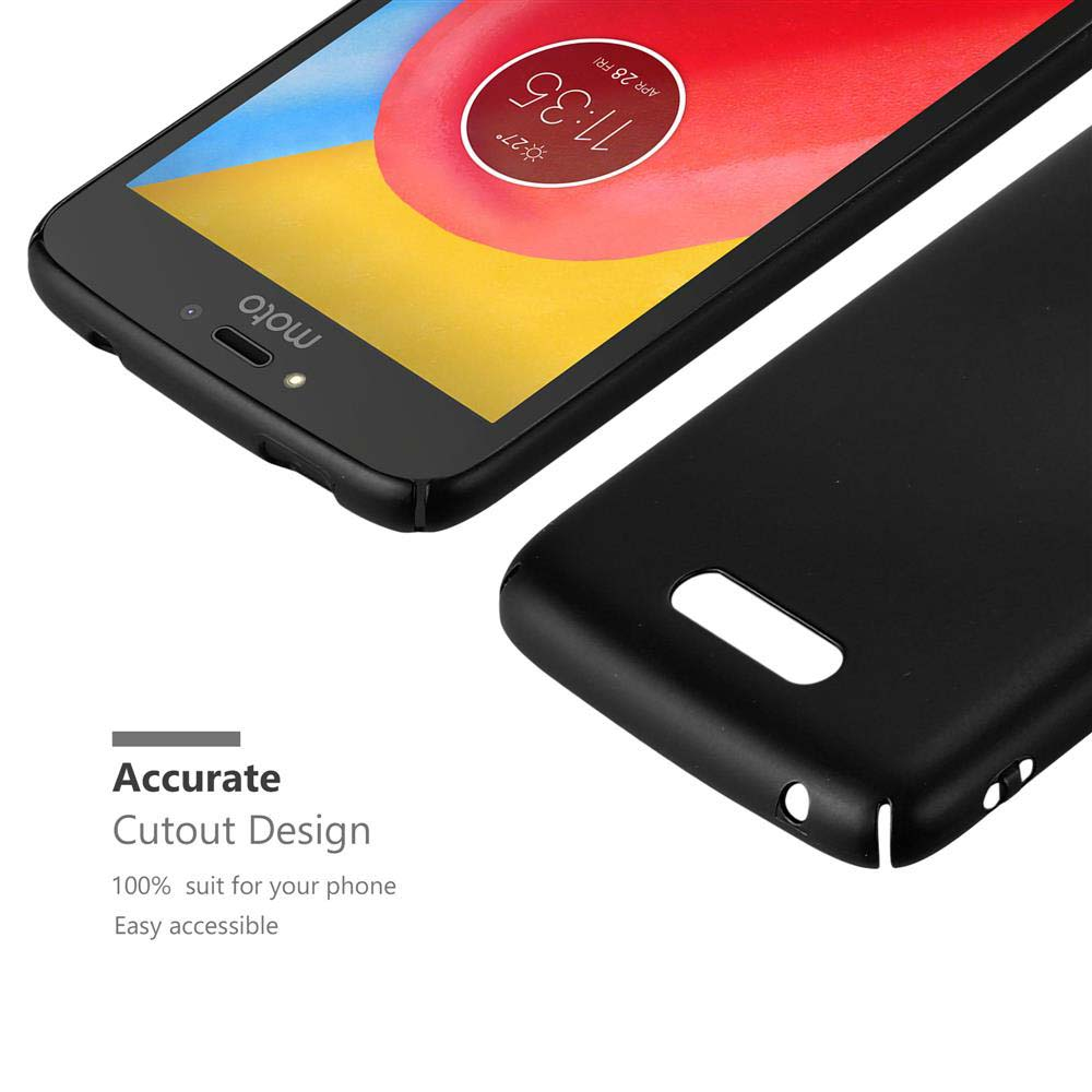 Telefono e custodia neri. La custodia è a destra. Testo: Design preciso del ritaglio. Mostra un design preciso del ritaglio.