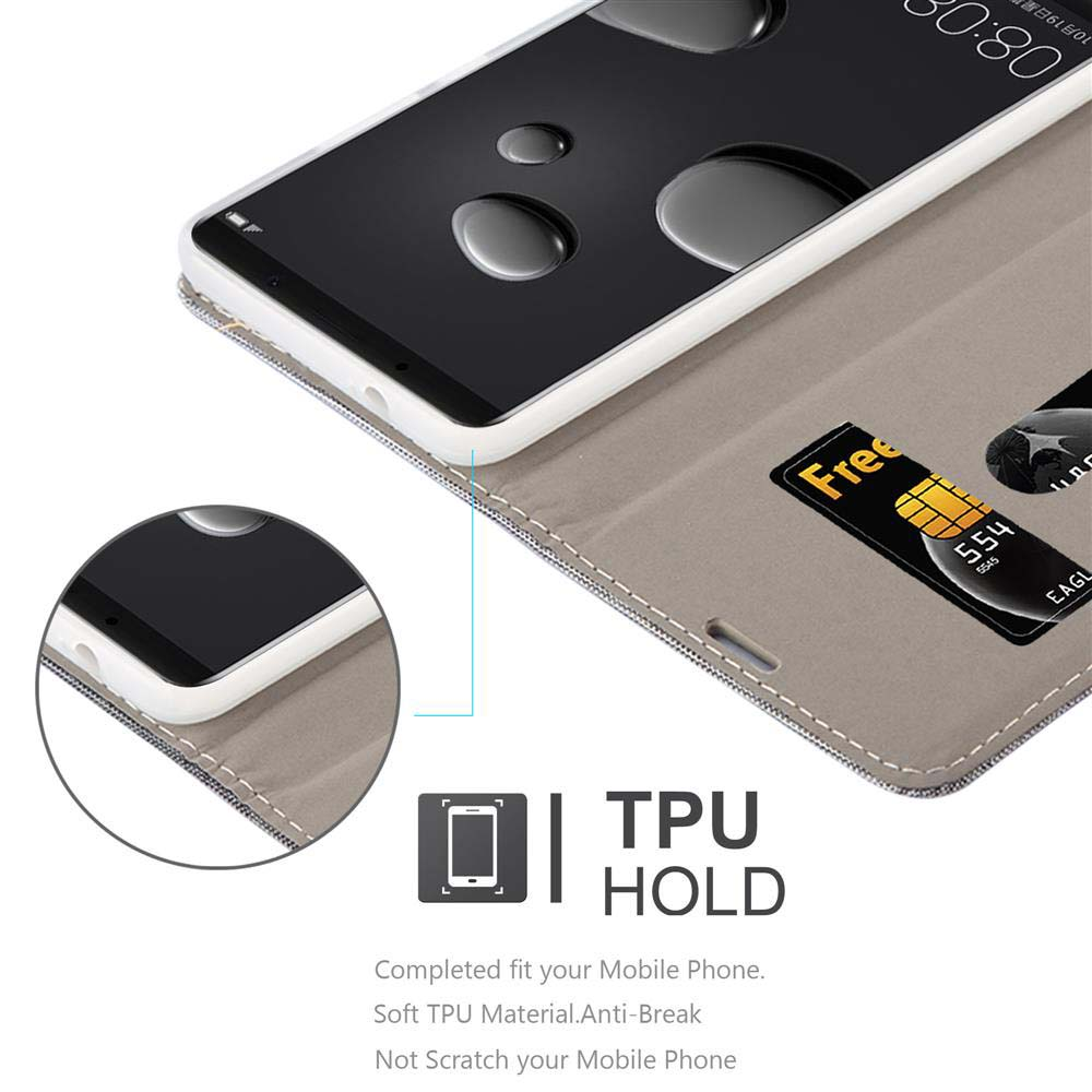 Eine Handyhülle mit einem Telefon darin. Die Hülle ist offen, mit einer Kreditkarte.