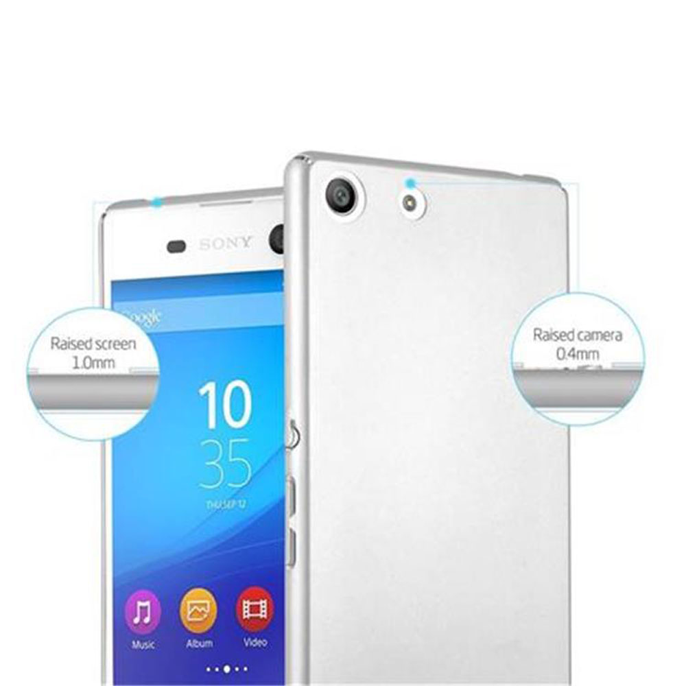 Dos teléfonos blancos uno al lado del otro, con detalles de pantalla y cámara elevados resaltados.