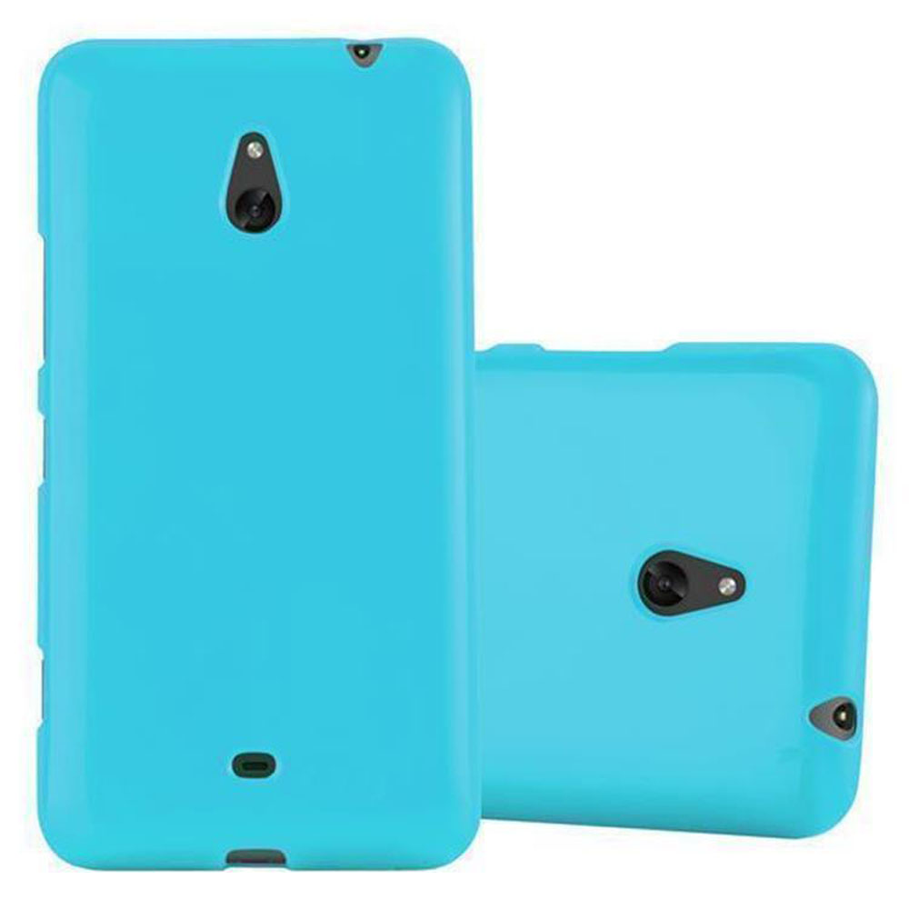 Due custodie blu per telefono. Una è verticale, l'altra orizzontale. Entrambe hanno un obiettivo della fotocamera.