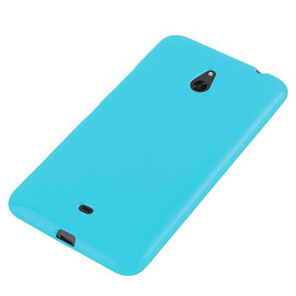 Custodia per telefono blu brillante. Colore solido, con fori per fotocamera e altoparlante.