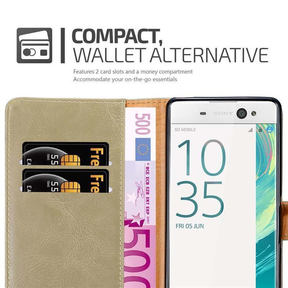 Funda de teléfono con tarjetas y un billete de 500 euros. El teléfono muestra la hora, la fecha y las funciones.