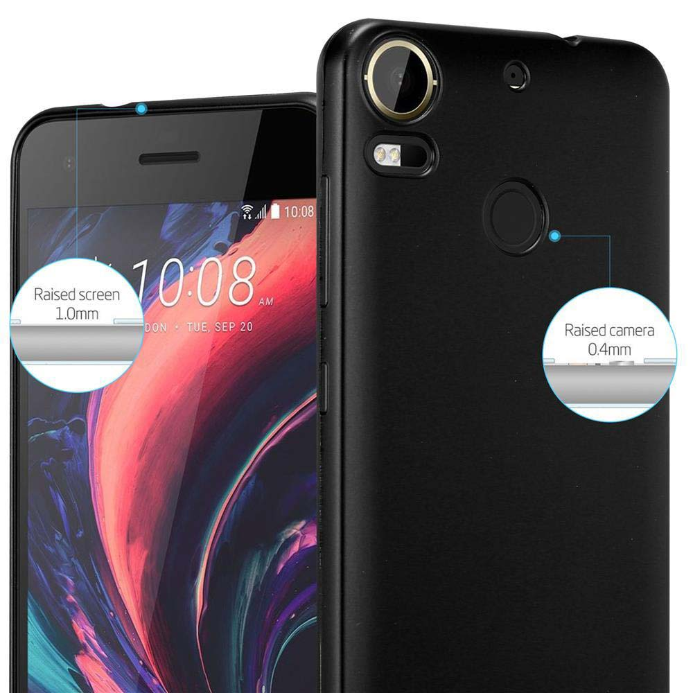 Ein schwarzes Telefon mit erhöhtem Bildschirm und Kamera. Der Bildschirm zeigt Datum und Uhrzeit.