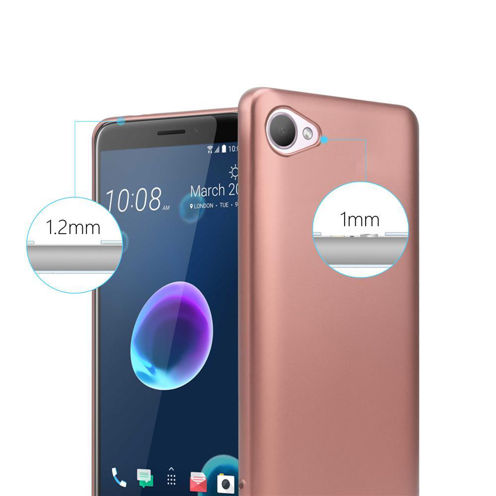 Telefon und Hülle Seitenansicht, zeigt die Dicke der Hülle. Text: 1,2 mm und 1 mm.