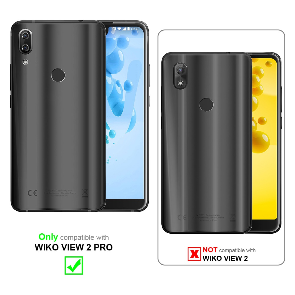 Due telefoni neri, uno con schermo blu, l'altro con schermo giallo. Il testo indica la compatibilità.