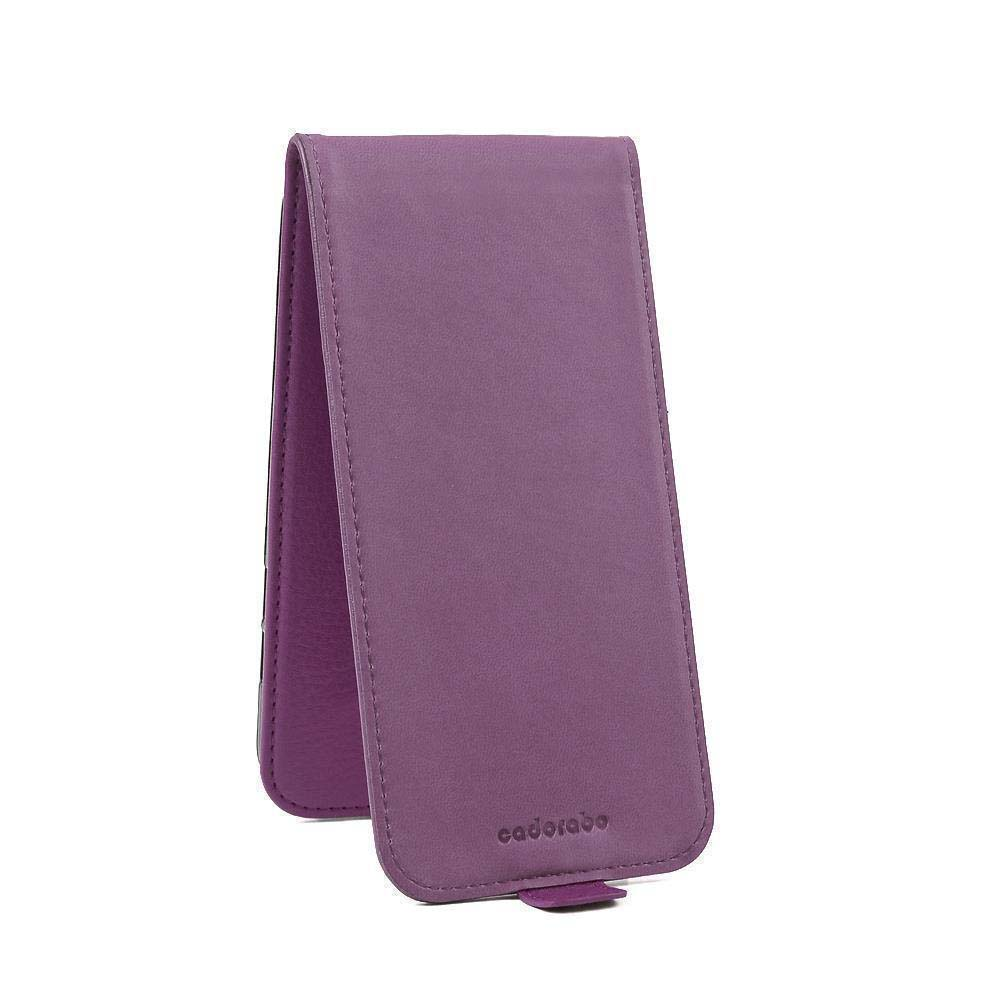 Custodia viola per telefono, chiusa. Testo Cadorabo.
