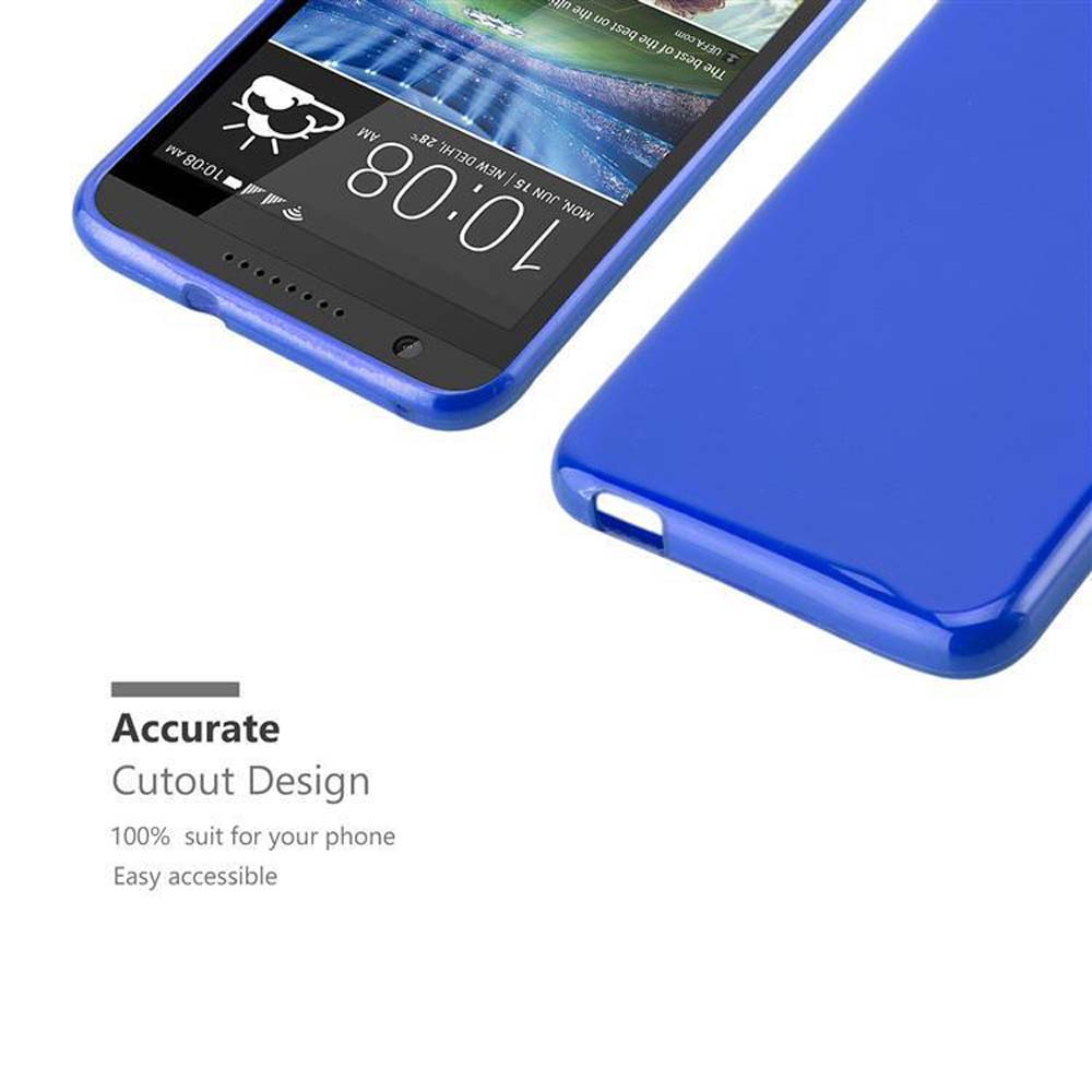 Un telefono e custodia blu. Testo: 'Accurate Cutout Design' e 'Easy accessible' in basso.