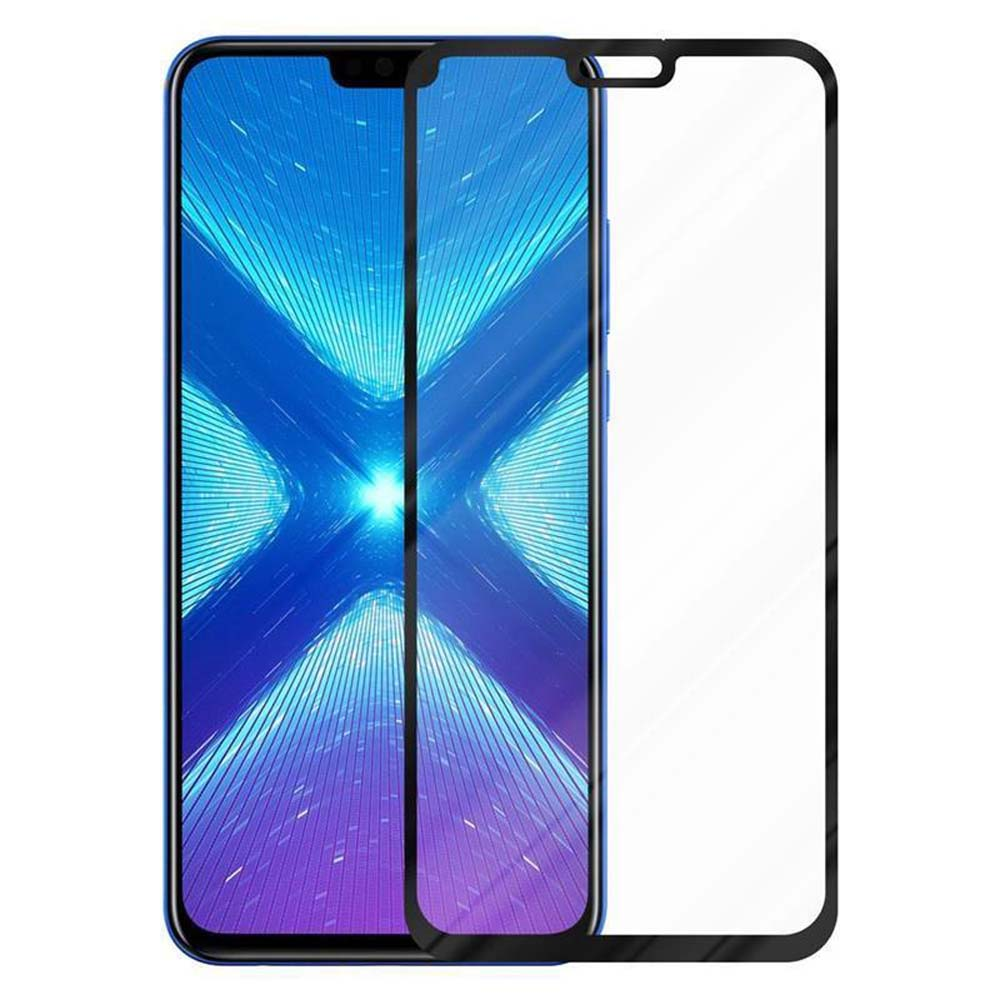 Sul telefono è presente una protezione per lo schermo. Il telefono è blu e ha una protezione per lo schermo in vetro.