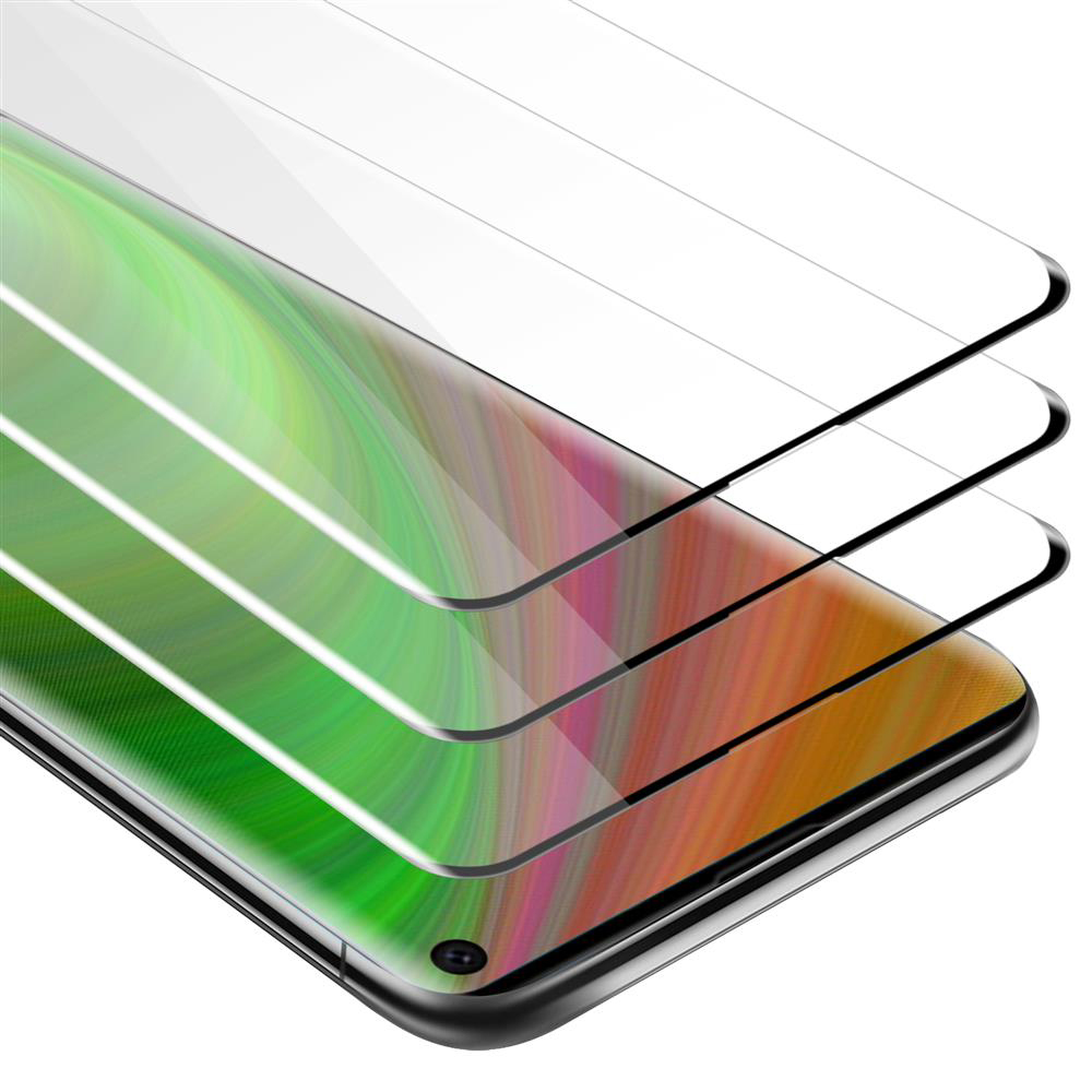 Protezioni schermo per un telefono. Strati di vetro su un display colorato, che mostra la fotocamera del telefono.